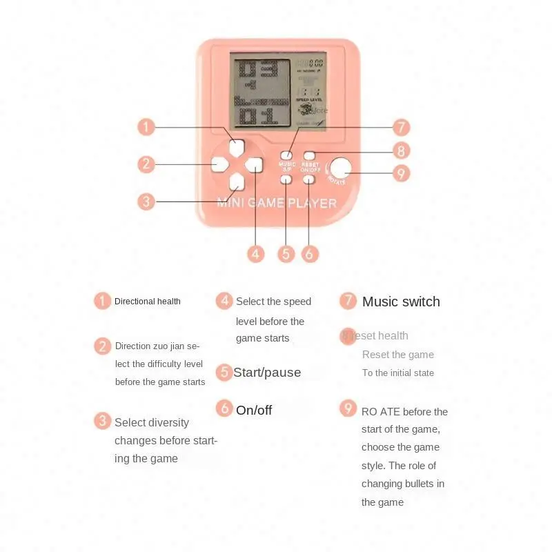 Cute Many Colors Mini Children Retro Nostalgic Toys Stand Alone Handheld Game Console Game Console Keychain