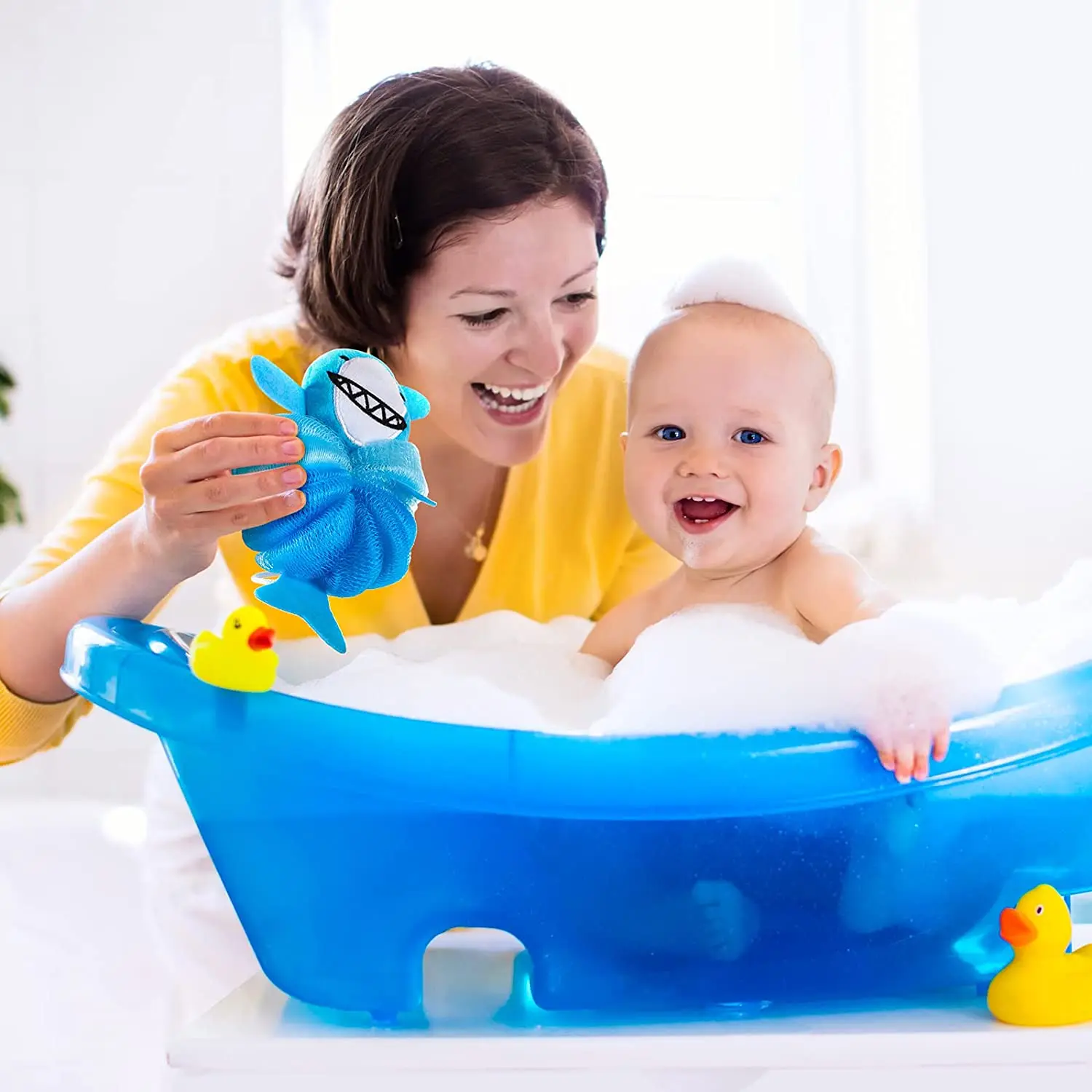 Animal Bath Loofahs Kids Cartoon Body Exfoliating Scrubber Cute Sponges Fish Shape Bathing Sponge