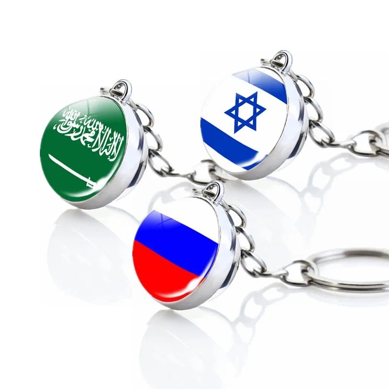 Брелок для ключей с изображением флага азиатских стран, сувенир, рекламный подарок, флаг страны Азии, стеклянный кабошон, подвеска, брелок