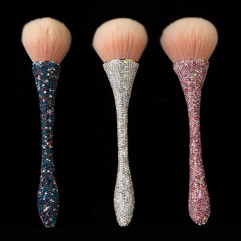 Handmade Luxury Glitter Cosmetic Tools Kit Crystal Diamond Foundation Makeup brush Set with Rhinestones