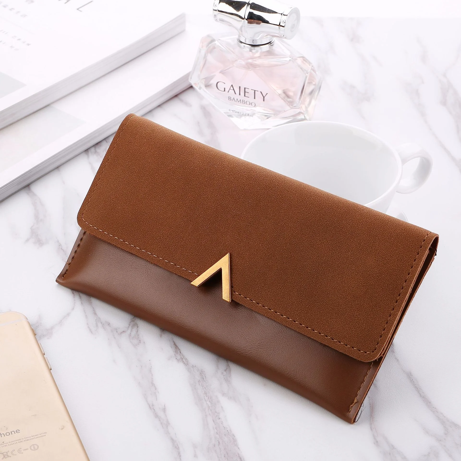 FSW271 Wholesale ladies cash envelope wallet pu leather designer fashionable clutch wallets for women