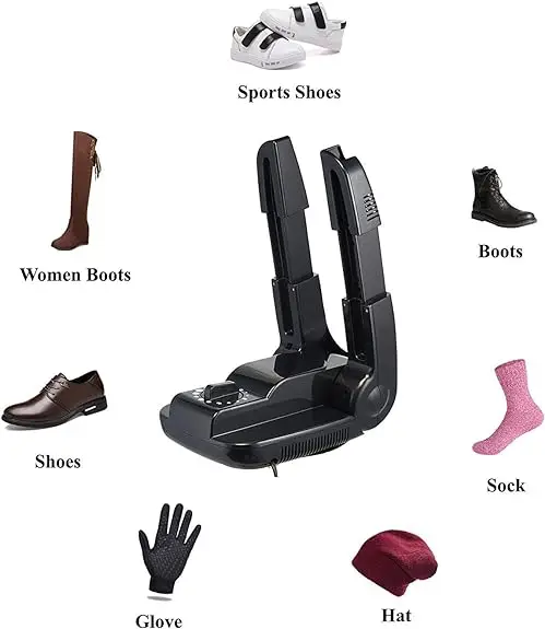 Portable Electric Shoes Boots Dryer and Warmer Heater with Folding and Drying Adjustable Rack