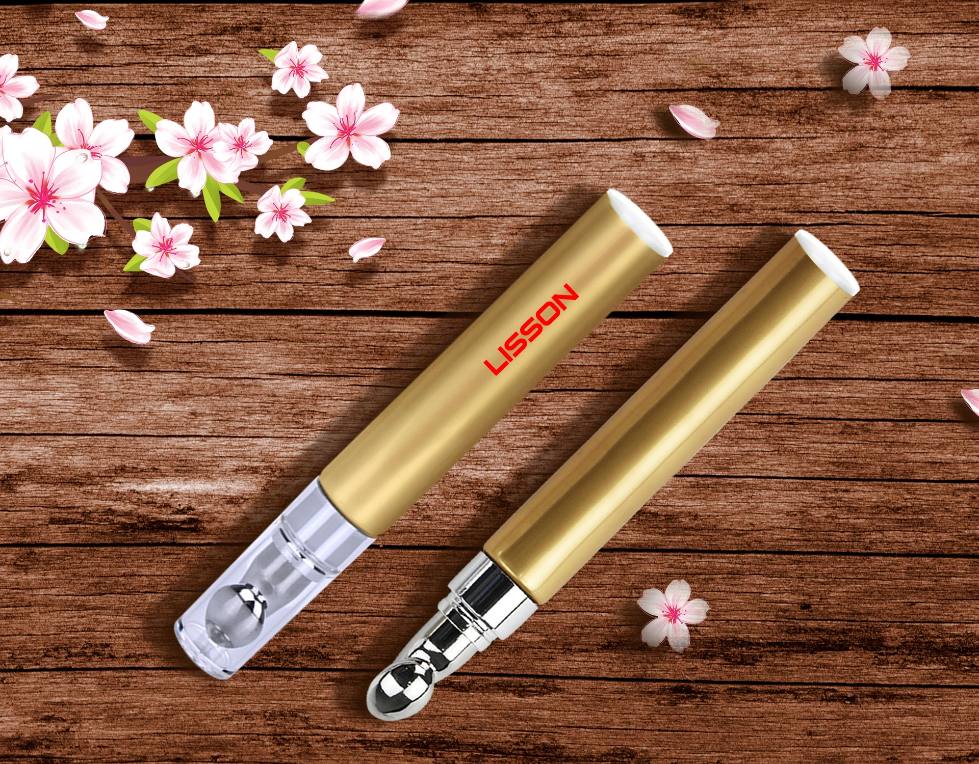 Customized Plastic Empty Eye Cream Tube Gel Empty Cosmetic Soft Tube with Long Nozzle Single Roller for Cosmetic Packaging