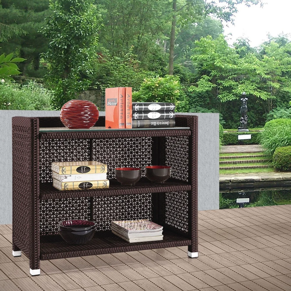 MRCB-0002 Wicker Rattan Garden Outdoor Patio Furniture Accessories Two Drawers Cabinet