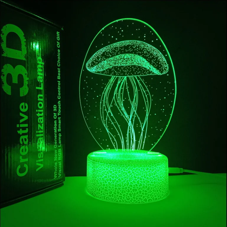 Customized 7-Color Gradual Changing LED Touch Switch USB Table Lamp Modern Jellyfish Illusion Night Bedroom Hotel 5V Electric