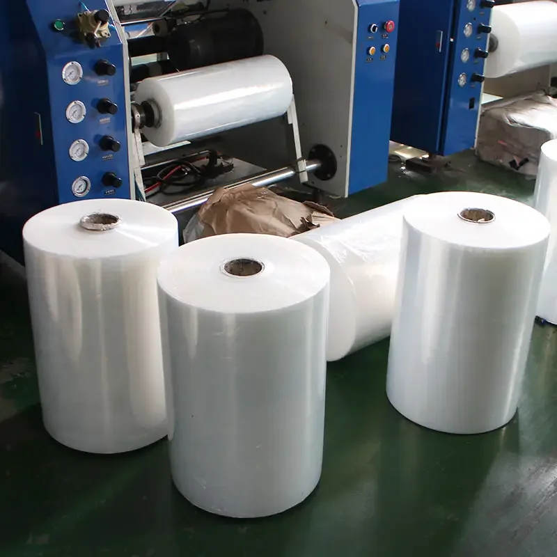stretch film manufacture with machine usez hand use and jumbo roll opaque or clear