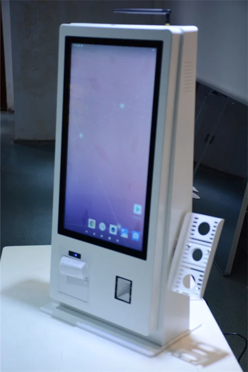 OEM factory customized 21.5 inch qr code desktop self ordering payment kiosk self service with soft
