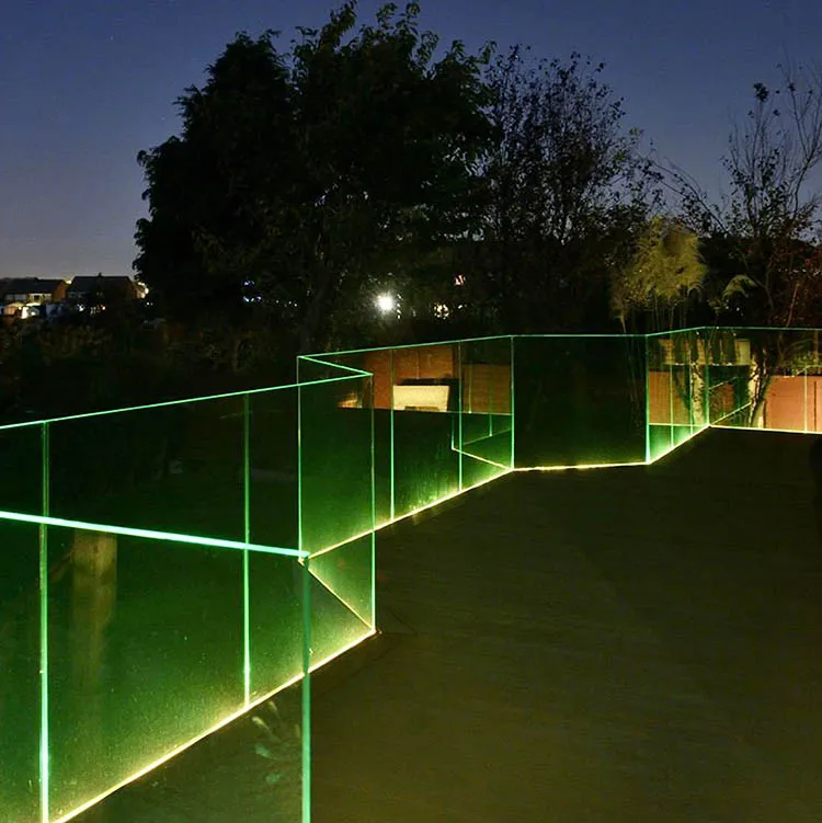 aluminium u profile channel winth led strip light for balcony glass baluatrades