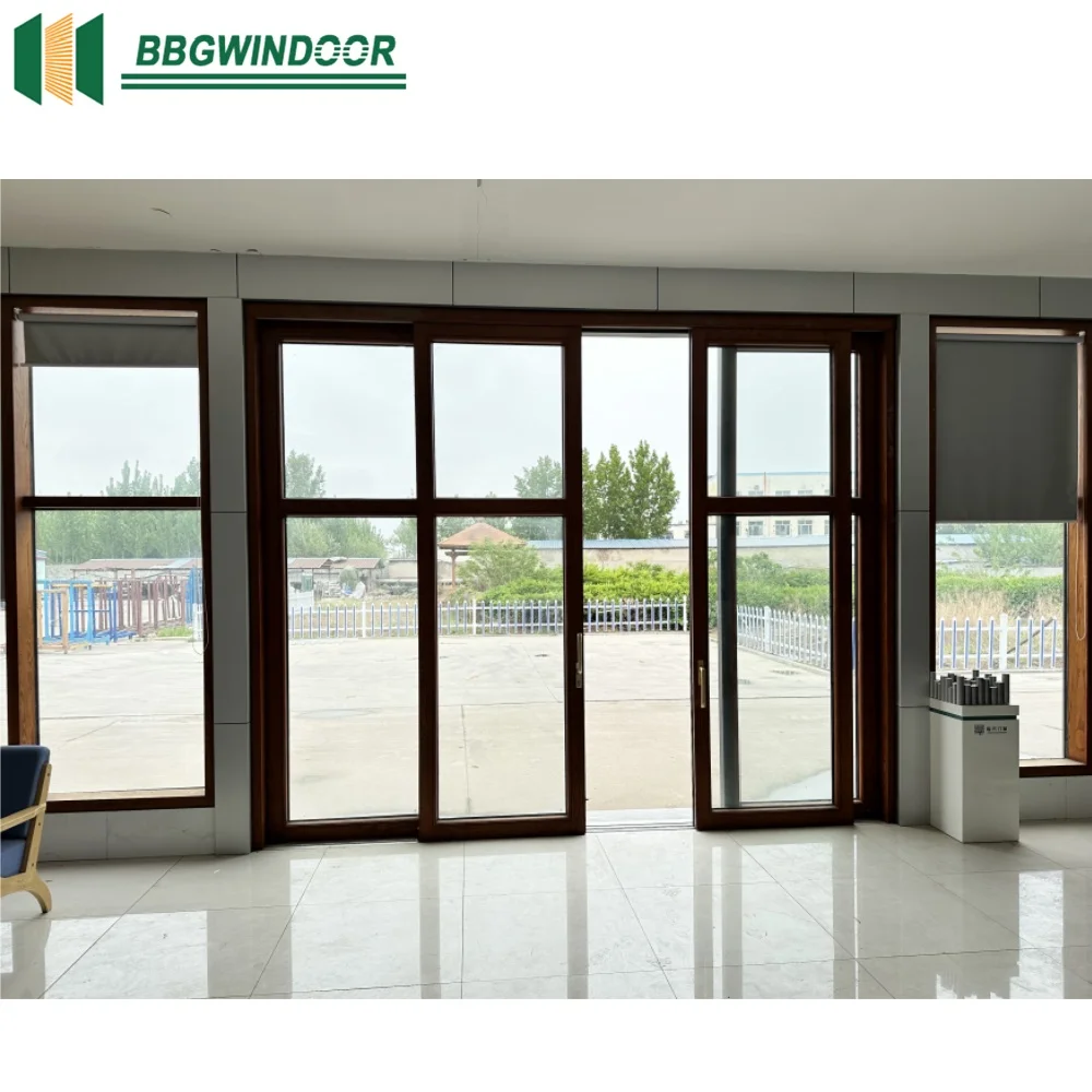 Lukliving NFRC Certified French Style Fixed Glass Aluminium Clad Wood Arch Casement Windows And Door For Sales