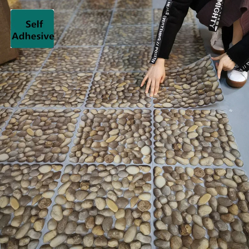 PVC self-adhesive flooring with cement thickened wear-resistant and waterproof flooring bedrooms and household use