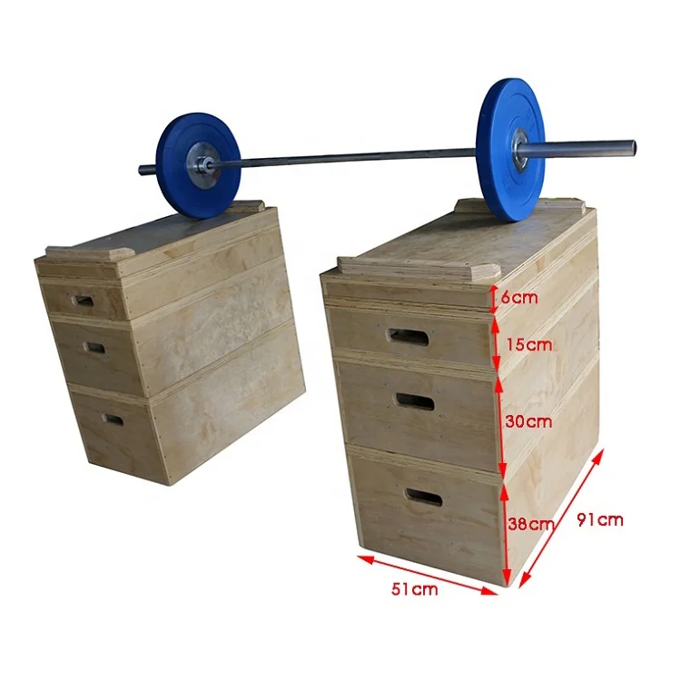 OKPRO Weight Lifting Wooden Jerk Boxes Jerk Block Boxes