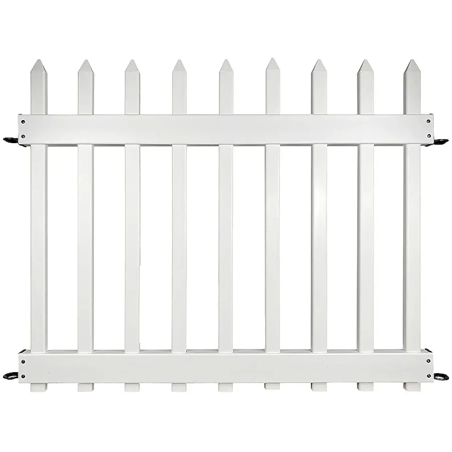 White artificial expandable garden  outdoor yard ornamental steel white picket fence