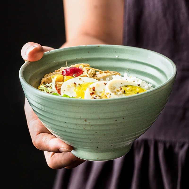 
Creative Ceramic Thread Bowl Household Noodles Pasta Bowl Fruit Salad Cereal Bowl 