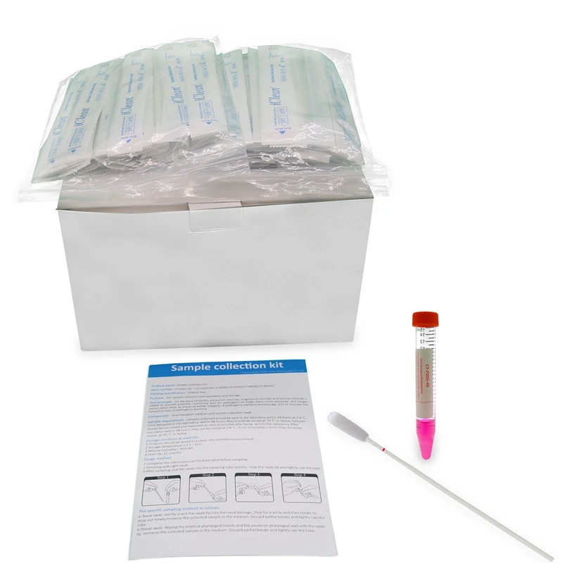 
Medical laboratory diagnostic test kits virus sampling tube vtm with swab 