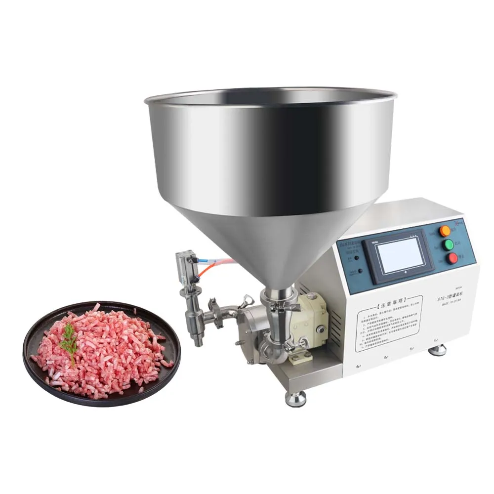 Semi automatic 5 gallon chopped meat water viscous liquid bottle paste honey jar 1 head rotor pump filling machine manufacturer