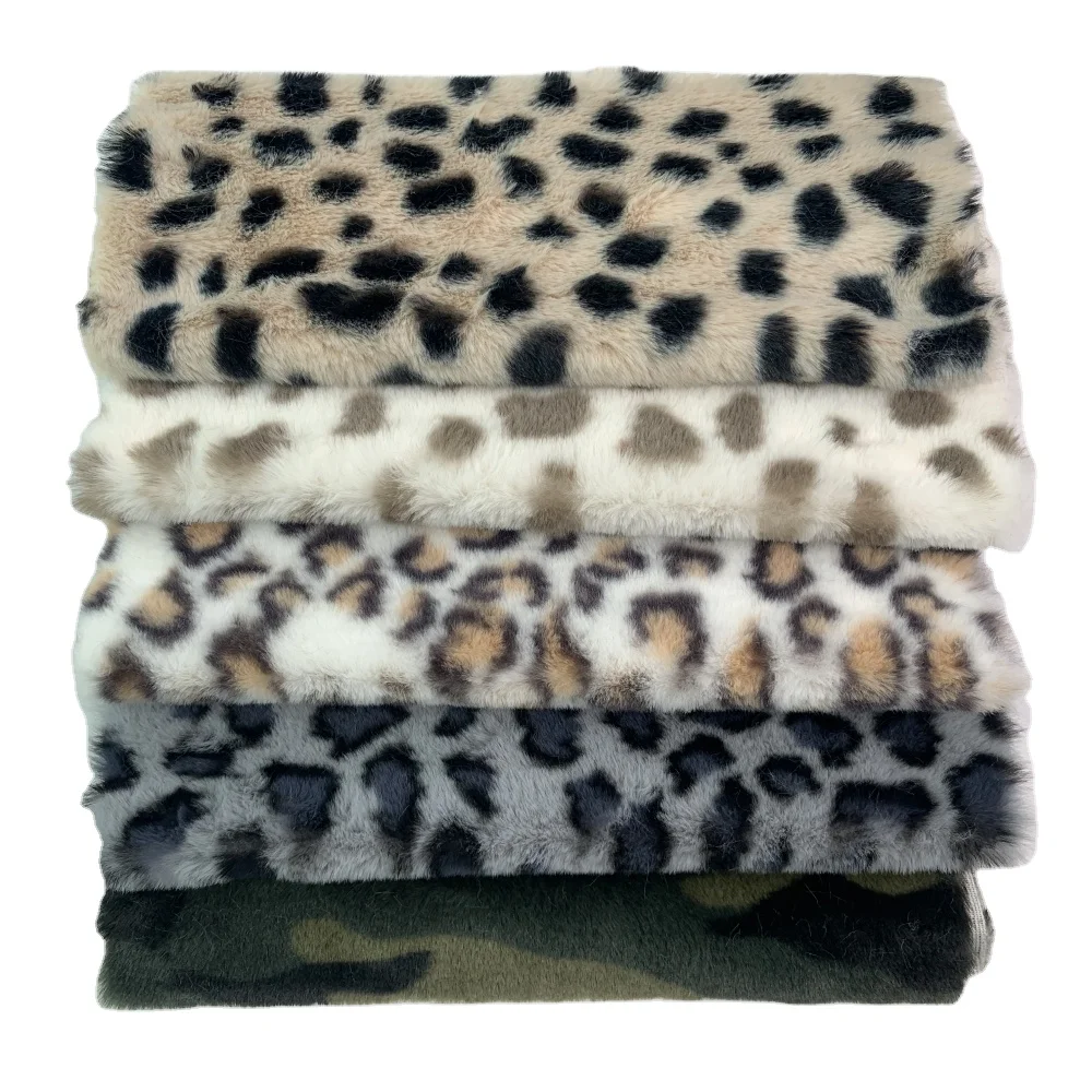 2024  Wholesale 160x100cm Leopard Artificial Fur Fabric For Handmade Craft Clothing Bag Hair Accessories DIY Faux Rabbit Fur