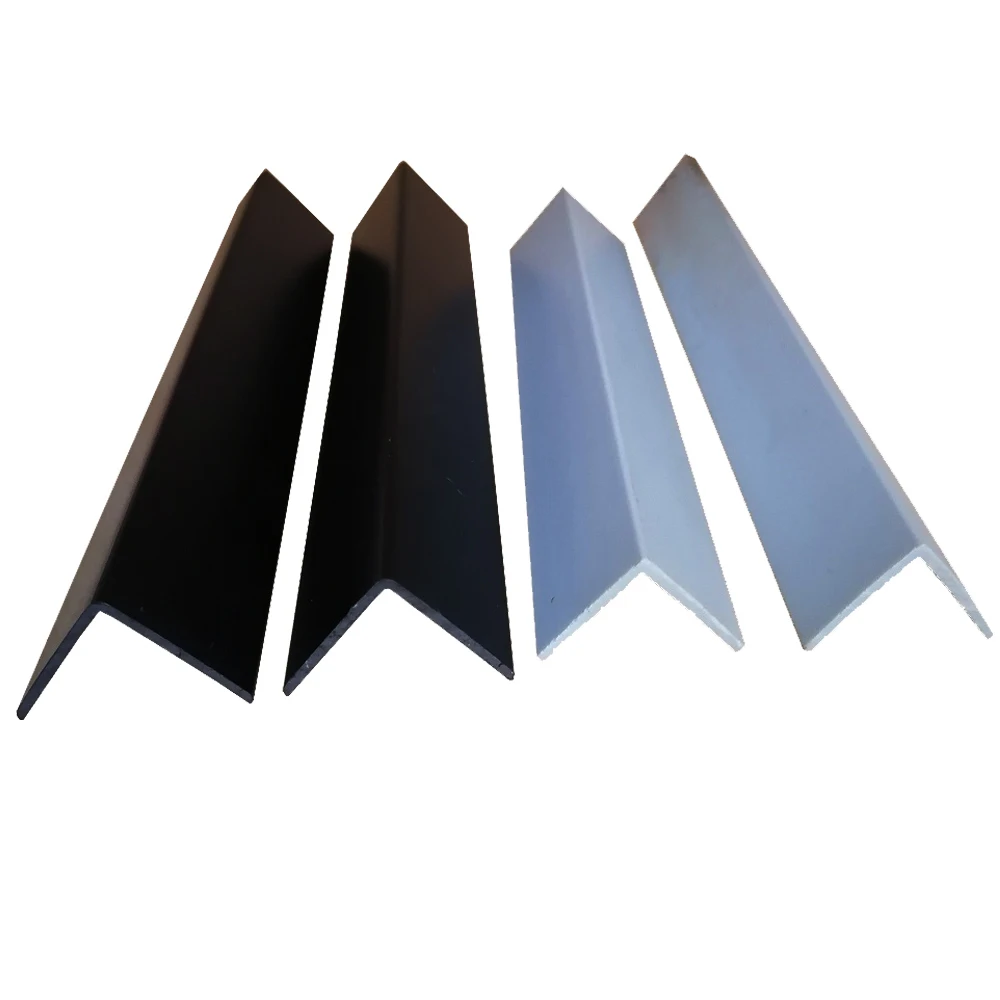 Deco plastic extrusion Profile angle L extrusion PVC plastic profile unequal sizes angle trim  for corner protection