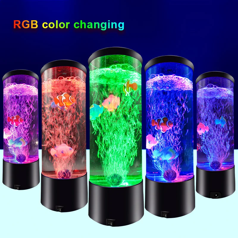 New Design Plastic Fish For Bubble Lamp Sublimation Double Wall Purple Starry Gorgeous Water Bubble Lamp