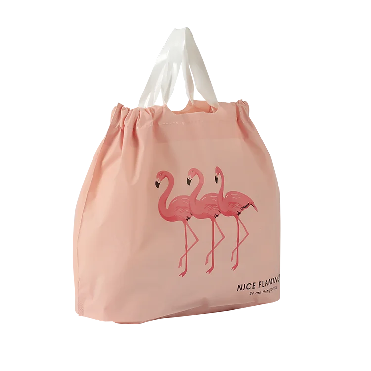 Wholesale promotional high quality cheap biodegradable drawstring gift durable tote pe bags