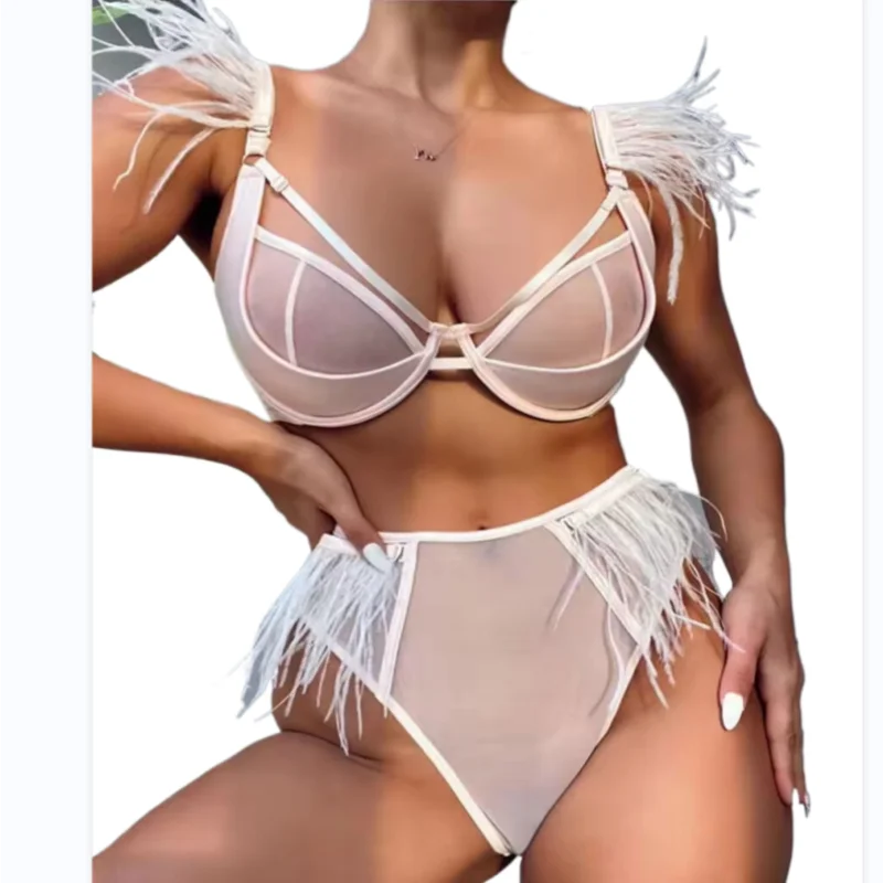 Wholesale Sexy Underwear With Robe Luxury Woman 3-Piece Set Seamless Intimate Lingerie
