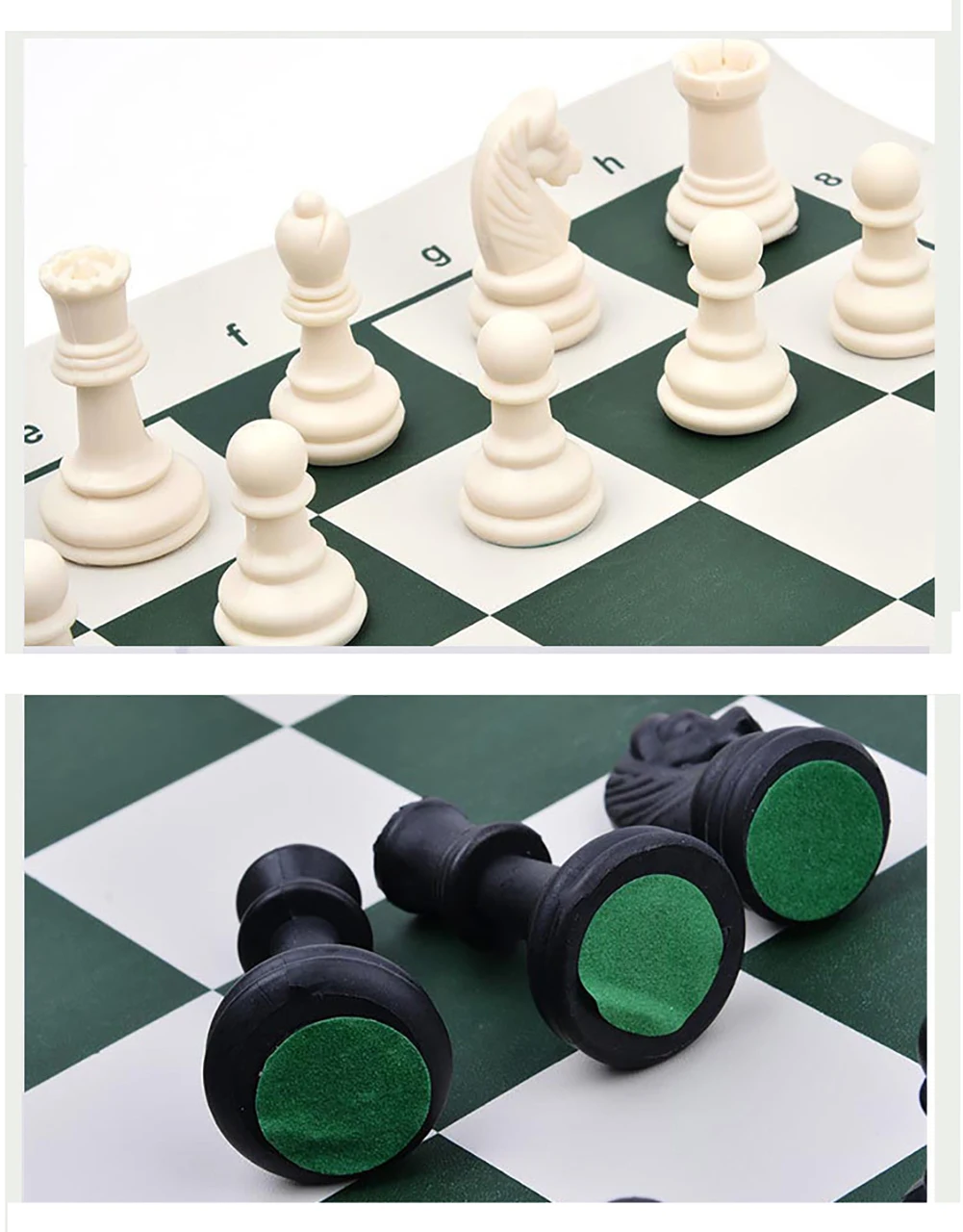 Portable Travel Vinyl Chess Board Mat Plastic Outdoor Chess Set Plastic chess pieces with tube
