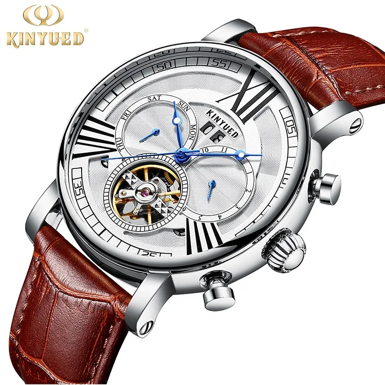 KINYUED Automatic Movement Relojes Mechanical Watch Tourbillon Luminous Waterproof Watch (62071262992)