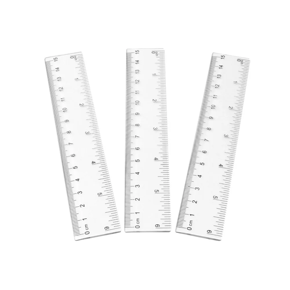 Wholesale 15cm Scale Clear Transparent Plastic Ruler School Office Supplies Measure Tools Stationery Ruler