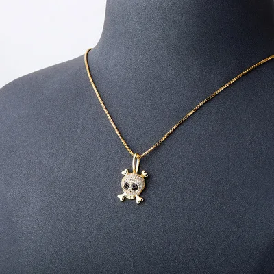 Verena Hip Hop Men Women Skull Pendant Iced Out Diamond 925 Sterling Silver Necklace Pendant
