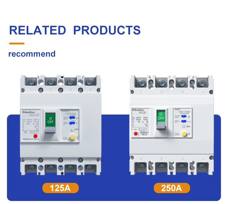 Adjustable Moulded case circuit breaker earth leakage MCCB for power distribution and motor protection NAM7LY series