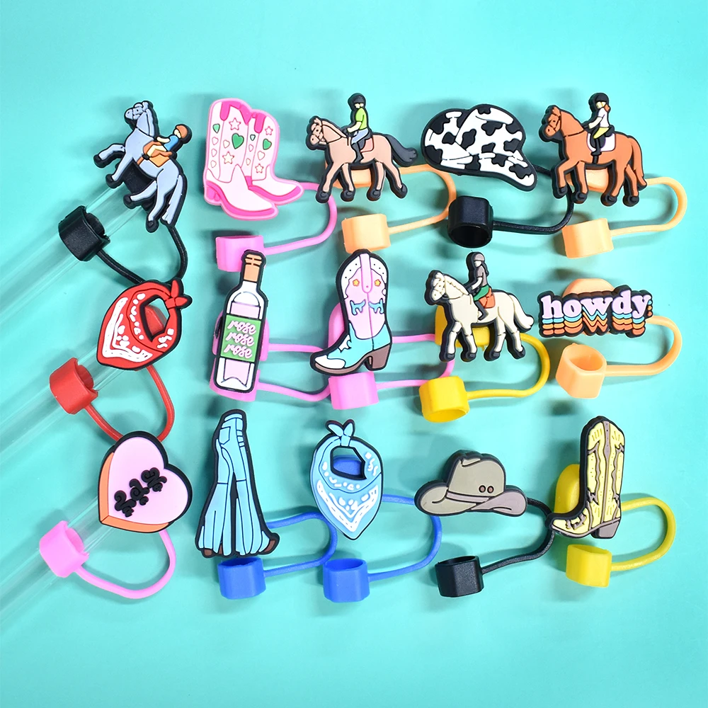 Glass Cup With Plastic Lid And Straw Topper Cover Letter Glass Cup With Straw And Sleeve Cow Boy Hat Straw Topper