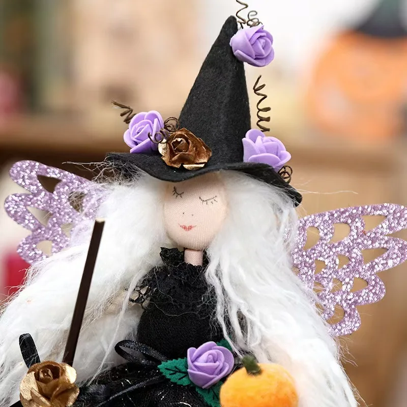 Hot Selling Halloween Cute Witch Dolls Tabletop Decoration for Home Decorative Treetop Star