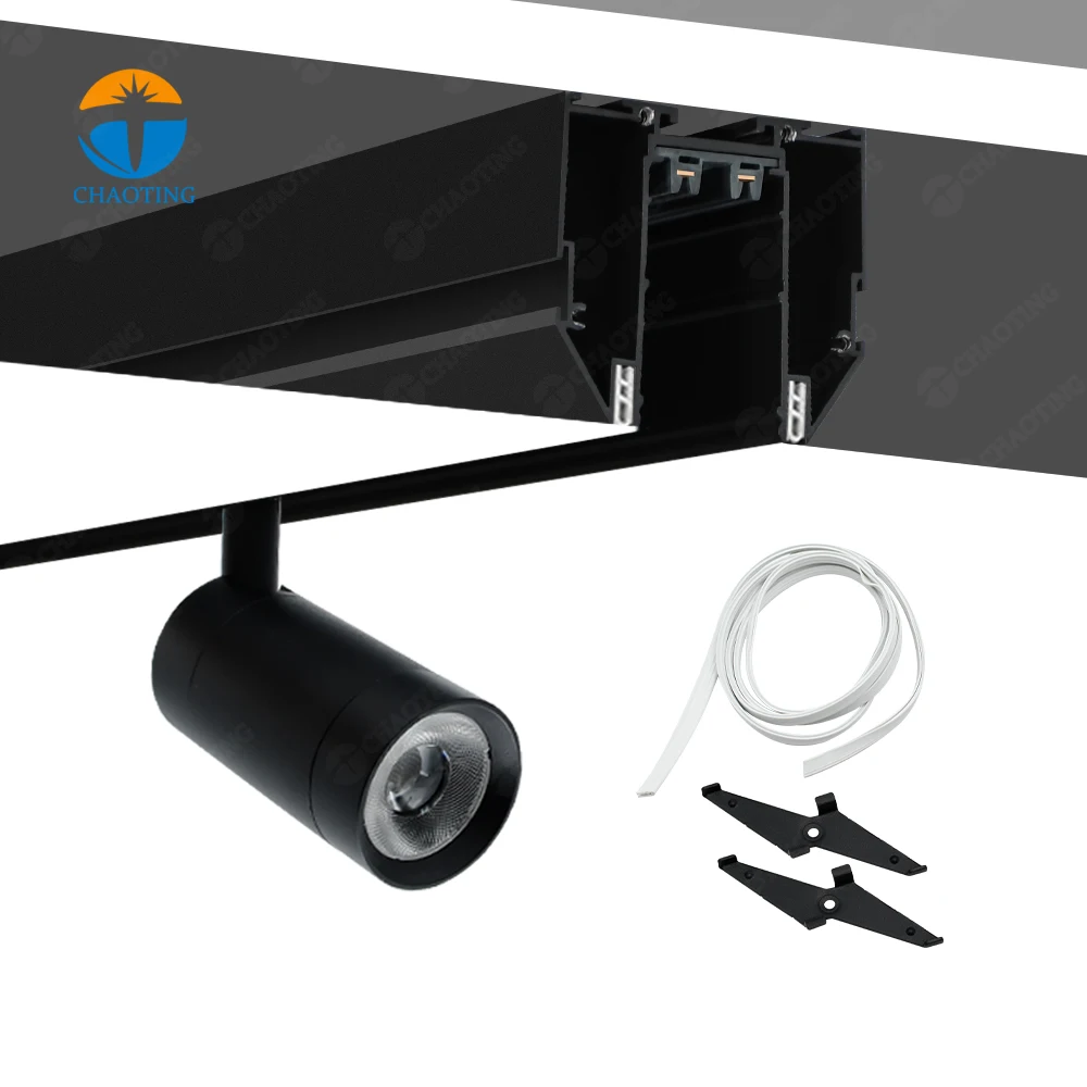 Commercial Stretch Ceil Rail Smart 220V Tracklights LED System Aluminum Magnetic Track Light Profile For Uk Russia Stretch Ceil