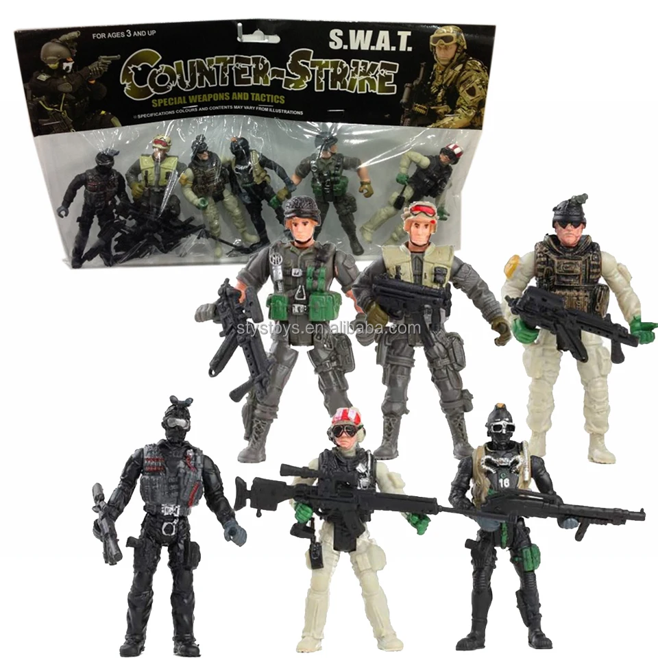 SWAT Team Military Action Figure Play Set 6Packs Army Men Soldiers Toys for Boys and Girls