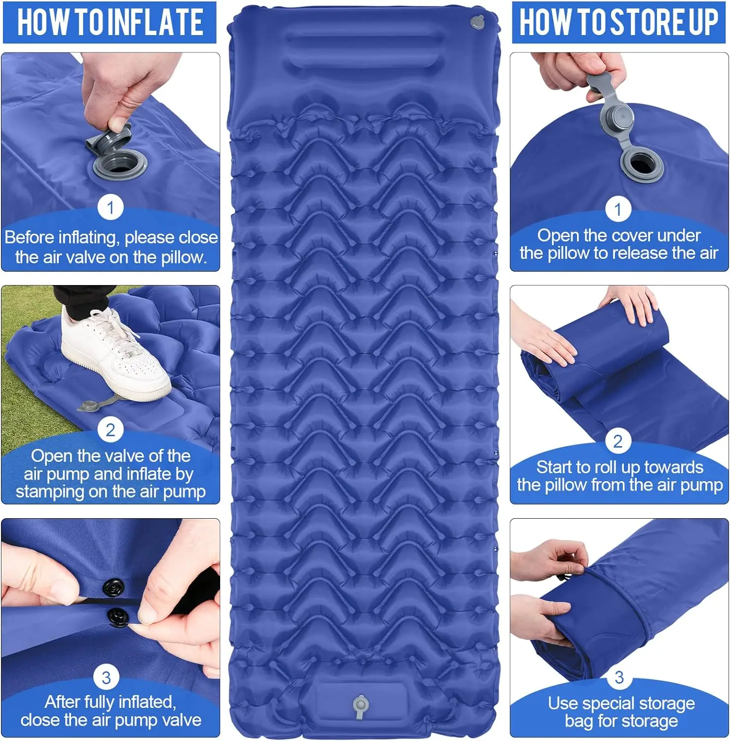 NPOT Camping Ultralight Inflatable Sleeping Pad Great for Camping and Hiking Compact and Lightweight Inflatable Mat