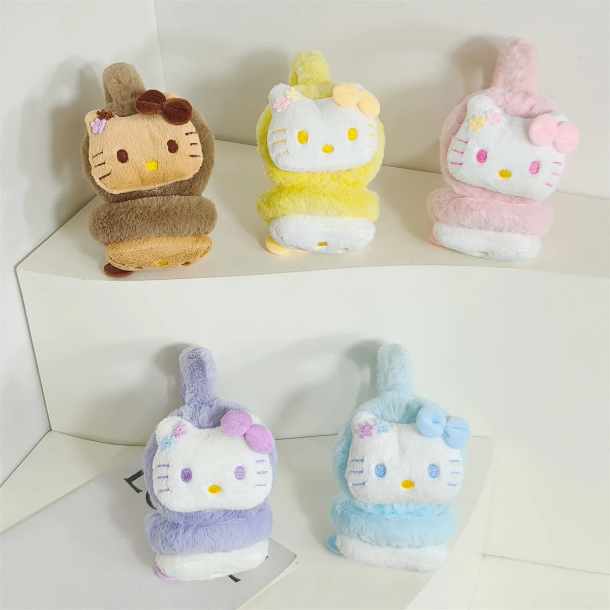 Wholesale cute animal kids cold winter ear muffs headphone fluffy furry plush baby earmuffs for kids