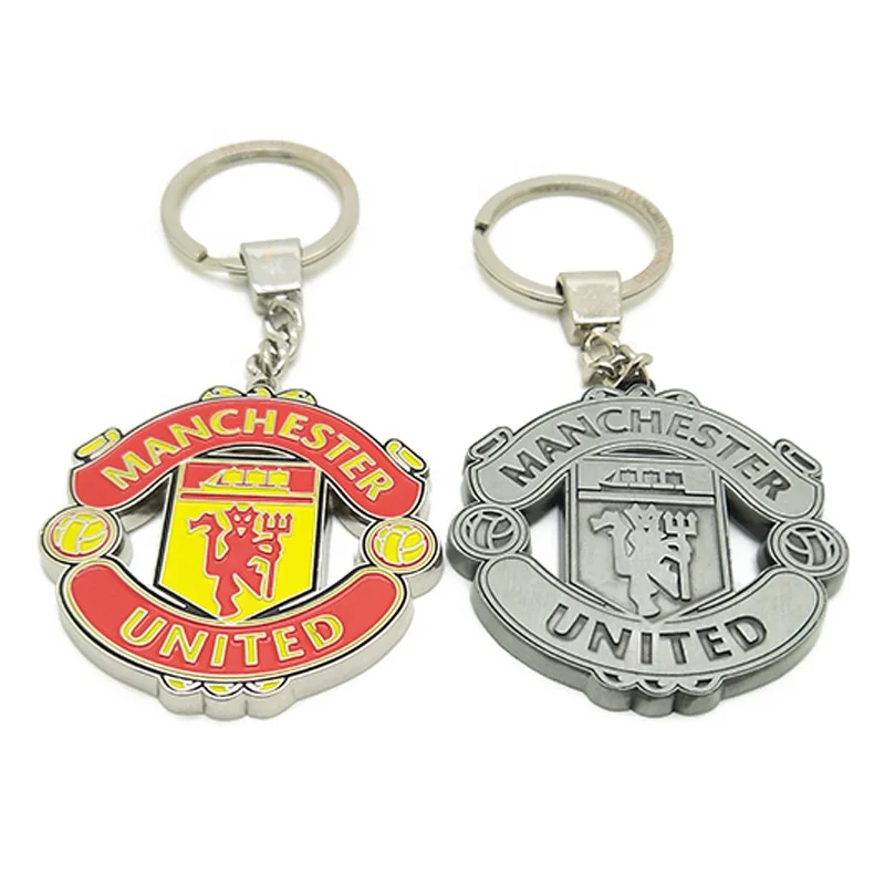 Custom Silver Football Team Keychains England Football Club Metal Keychain