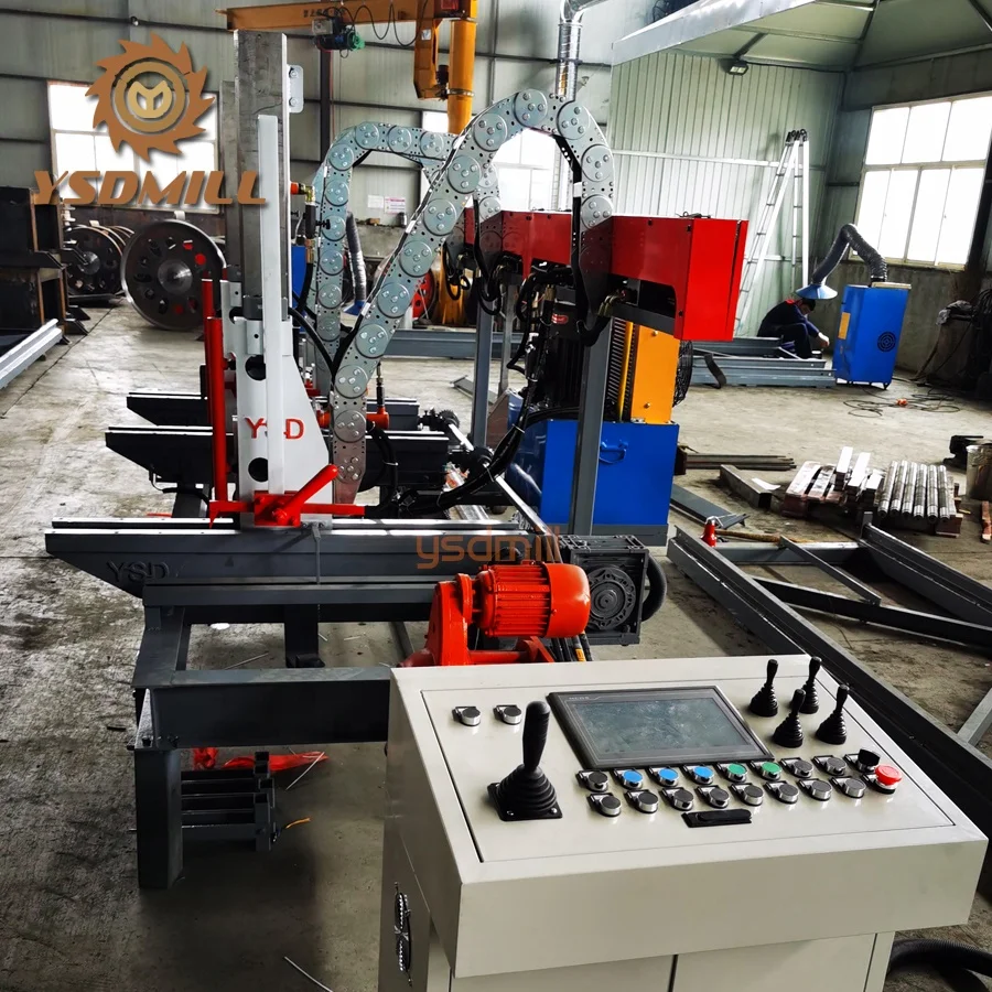 Timber vertical band sawmill automatic wood cutting machine with sawmill carriage