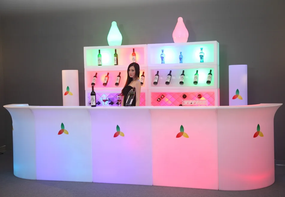 Wholesale Bar Furniture Nightclub Bar modular Counter table Led Bar Display Counter With Stool