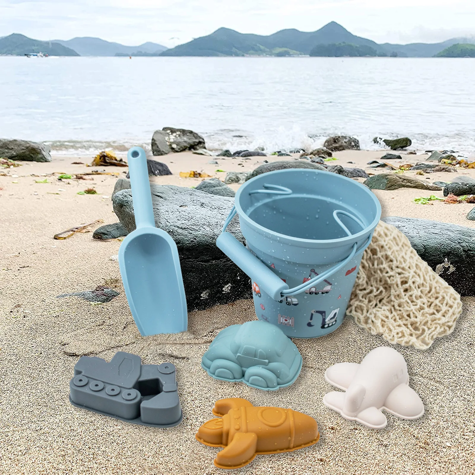 Children Silicone Parent-Child Play Sand Water Tools Set Sand Digging Tools Shovel Buckets Seaside Kids Beach Toys
