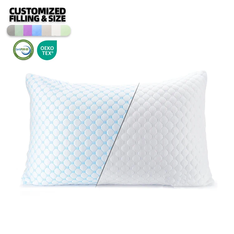 Dual-use Orthopedic Sleeping Bamboo Shell Shredded Filling Gel Cooling Pillow Hybrid Cervical Cool Cloud best Memory Foam Pillow