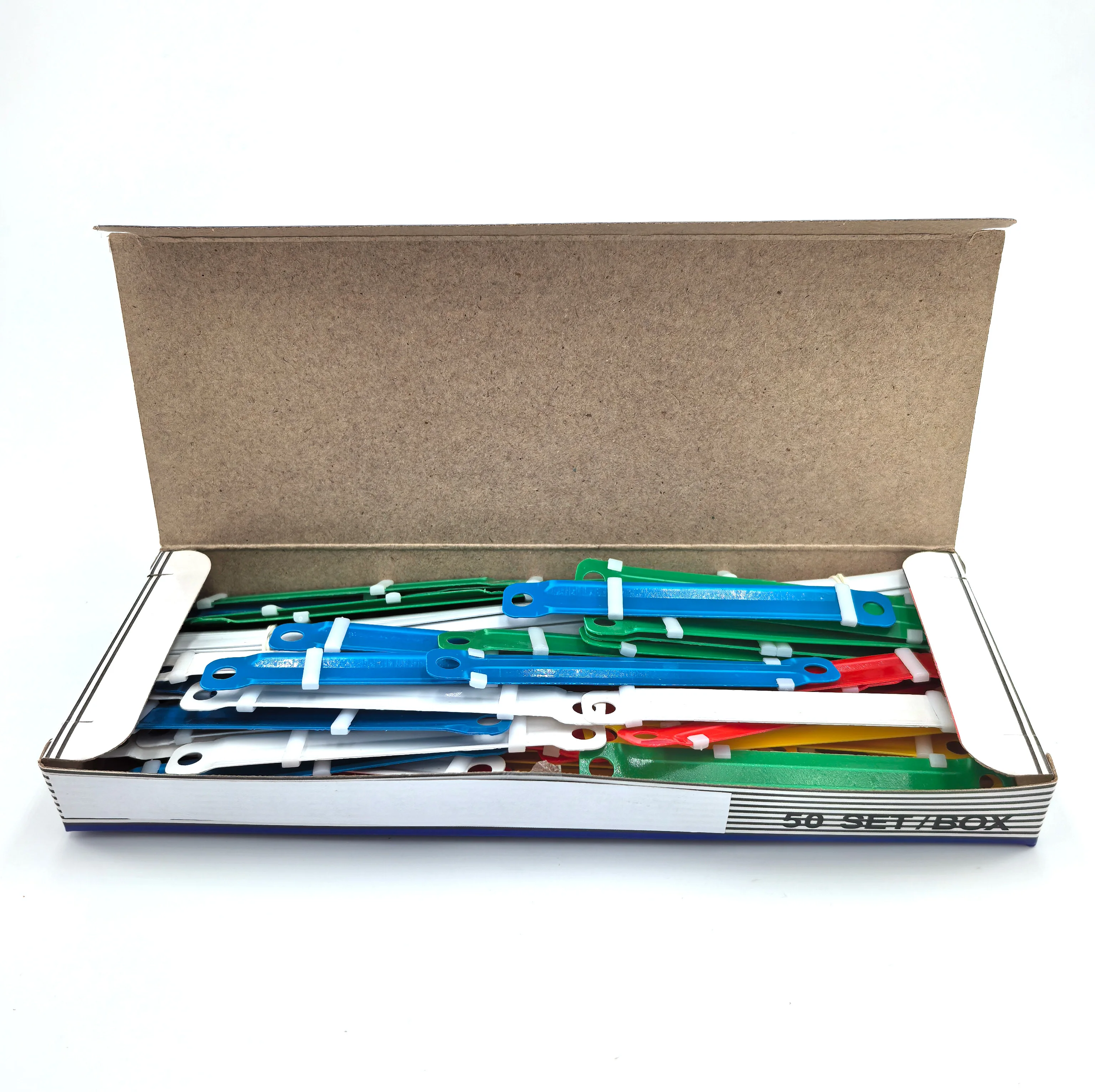 Wholesale Customization 50sets/box Stationery accessory 80mm Plastic Paper Fastener