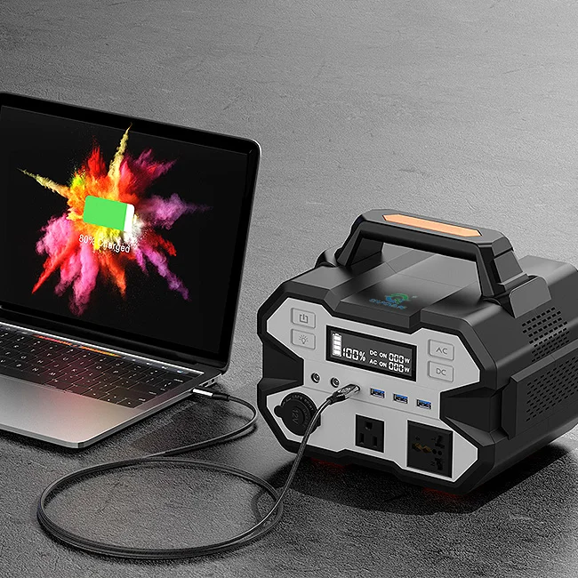 Backup Lithium Battery 300W Pure Sine Wave AC Outlet Solar Generator Outdoors Camping Travel Emergency Portable Power Station