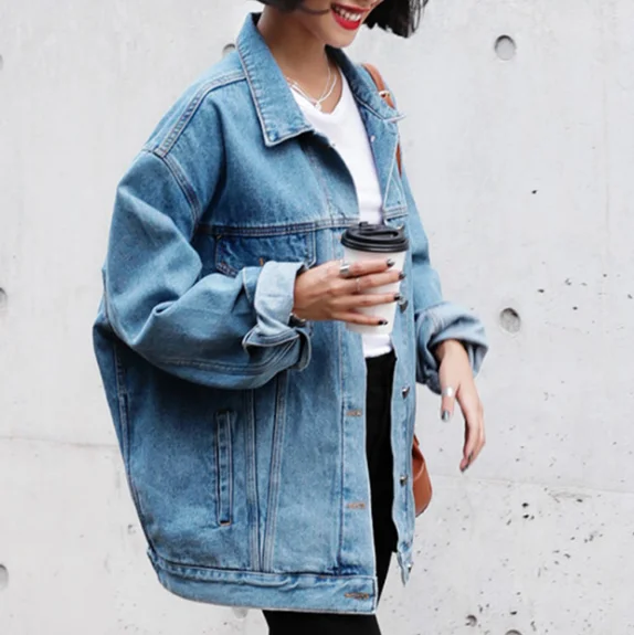 
2021 Women Newest Style Lady Spring Summer Jean Jacket Loose Denim Coat 