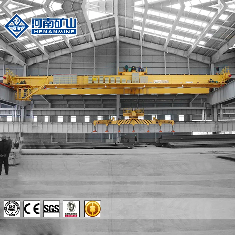 QC type heavy duty circular suction cap double girder bridge crane