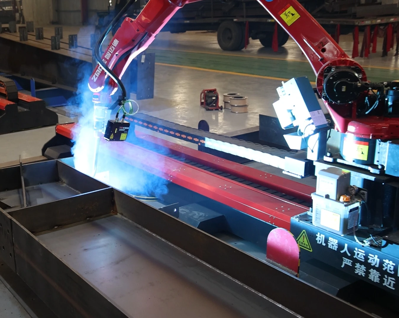 ZMDE Hot Automatic Intelligent teaching-free welding robot workstation for steel structures with high speed