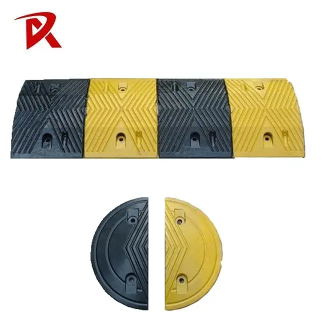 Traffic  Black/Yellow Rubber Speed Bump for Sale Portable  Industrial Road Bump Speed Hump tyre killer