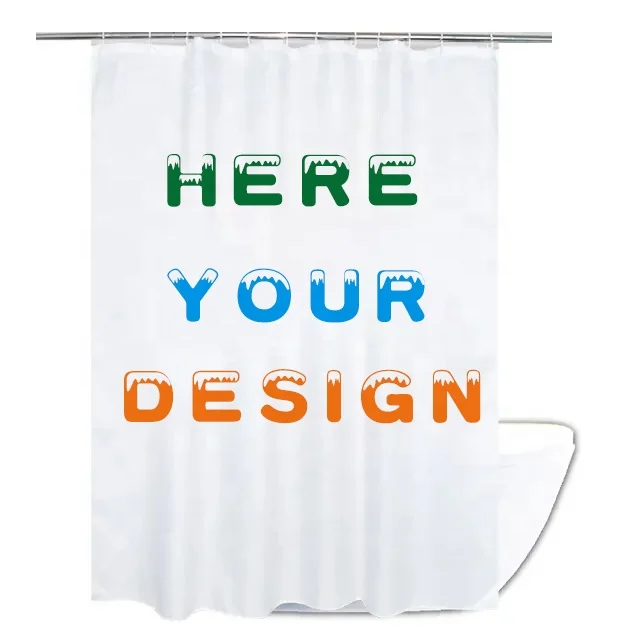 Wholesale Custom waterproof and mildew-proof polyester bathroom HD digital printing hotel custom shower curtain