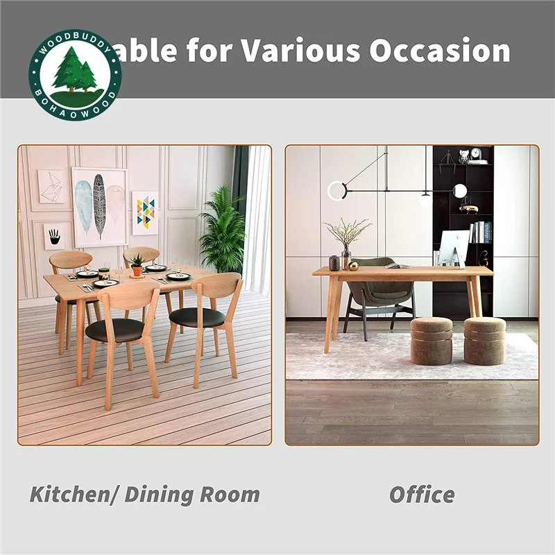 OEM Rectangular Modern Design Solid Wood Dining Table and Chair Set for Kitchen and Living Room Home Furniture
