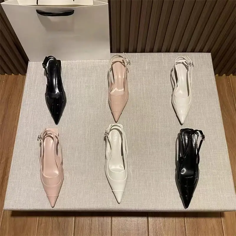 Elegant white satin leather wedding shoes, high-quality customized ankle pearl high heels, bride wedding shoes