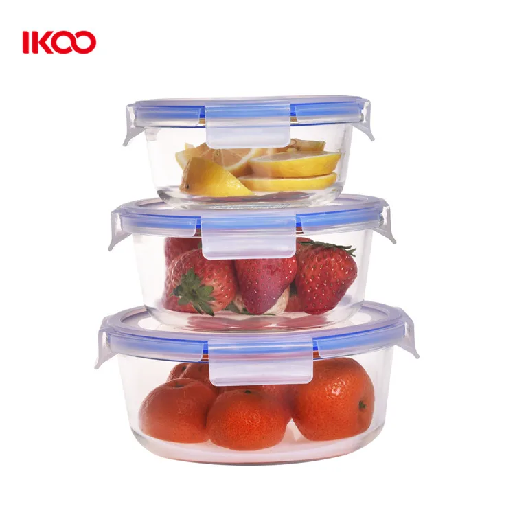 High borosilicate glass food container kitchen box set